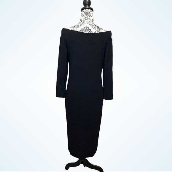 Maurice’s Black Ribbed Midi Dress size M - Picture 2 of 12